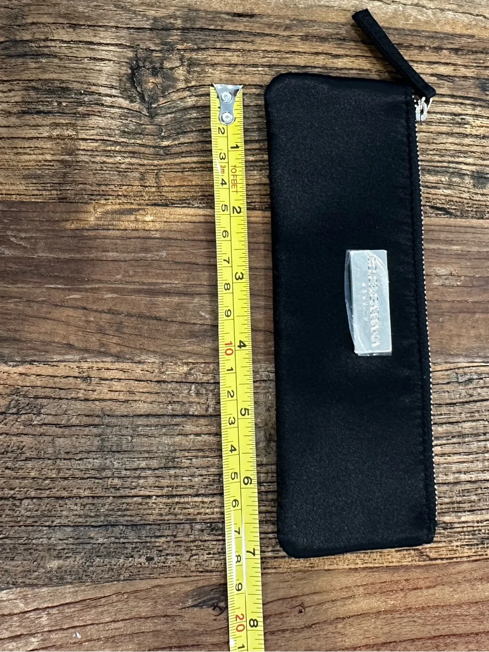 Dolce & Gabbana Black Cosmetic Zip Pouch with Silver Logo Plate